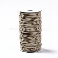 Round Elastic Cord, with Fibre Outside and Rubber Inside, Tan, 2mm, about 76.55 yards(70m)/roll(EC-R032-2mm-50)