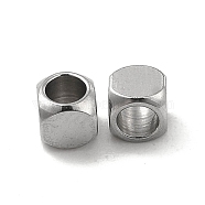 201 Stainless Steel Cube Beads, Stainless Steel Color, 3x3x3mm, Hole: 2mm(STAS-P319-11B-P)