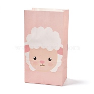 Kraft Paper Bags, No Handle, Wrapped Treat Bag for Birthdays, Baby Showers, Rectangle, Goat Pattern, 24x13x8.1cm(CARB-D012-02E)