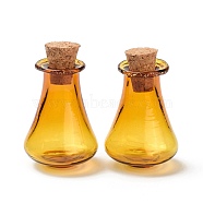 Glass Cork Bottles, Glass Empty Wishing Bottles, DIY Vials for Home Decorations, Gold, 17x27mm(AJEW-O032-01C)