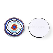 Glass Cabochons, Half Round with Eye, Colorful, 20x6.5mm(GGLA-T004-05S)