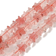 Cherry Quartz Glass Beads Strands, Star, 6x5.5x2mm, Hole: 0.8mm, about 75pcs/strand, 14.57 inch(37cm)(G-G085-B08-02)