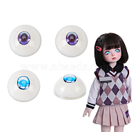 Elite 4Pcs 2 Style Acrylic Craft Eyes, for Doll Making, Half Round, Mixed Color, 32x18mm, Inner Diameter: 27mm, 2pcs/style(DIY-PH0009-90)