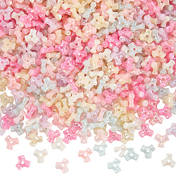 1000Pcs Plastic Beads, Imitation Jelly, Triangle, AB Color Plated, Mixed Color, 10x10x4.5mm, Hole: 1.7mm(KY-PA0001-23)