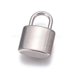 304 Stainless Steel Pendants, Padlock, Stainless Steel Color, 18.5x12x5mm, Hole: 5x6mm(STAS-H416-87P-B)
