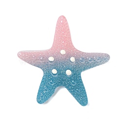 Gradient Color Opaque Resin Decoden Cabochons, Starfish, Pink, 50x50x13.5mm(CRES-P036-01B-03)