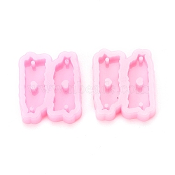 Puerto Rico Map Shape DIY Food Grade Silicone Molds, for DIY Chiffon Cake Bakeware, Pearl Pink, 47x40x10mm, Hole: 2.5mm, Inner Diameter: 40x14mm(DIY-I051-01)