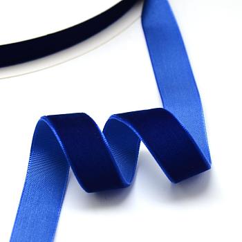 1/4 inch Single Face Velvet Ribbon, Dark Blue, 1/4 inch(6.5mm), about 200yards/roll(182.88m/roll)