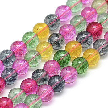 Synthetic Quartz/Piezoelectric Quartz Beads Strands, Round, Dyed, 8x7.5mm, Hole: 1mm, about 46~49pcs/strand, 15.5 inch