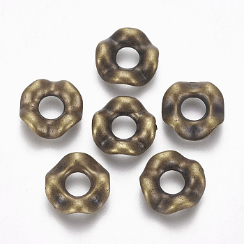 CCB Plastic Linking Rings, Flower, Antique Bronze, 13x3mm, about 5mm inner diameter