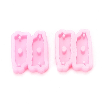 Puerto Rico Map Shape DIY Food Grade Silicone Molds, for DIY Chiffon Cake Bakeware, Pearl Pink, 47x40x10mm, Hole: 2.5mm, Inner Diameter: 40x14mm