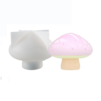 DIY 3D Mushroom Display Decoration Silicone Molds, Resin Casting Molds, for UV Resin, Epoxy Resin Craft Making, White, 62x77mm