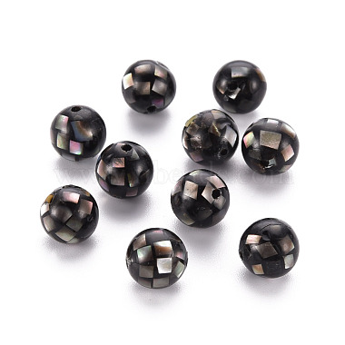 Black Round Resin Beads