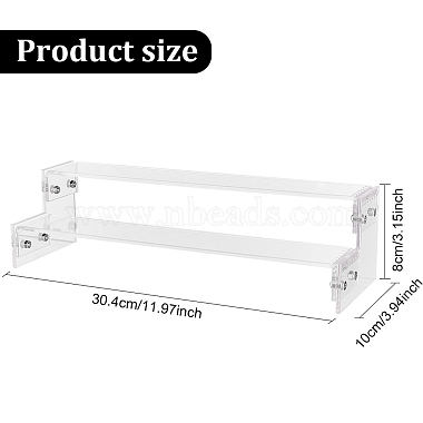 Supports d'affichage pour figurines en acrylique transparent assemblés à 2 niveaux(ODIS-WH0002-50A)-2