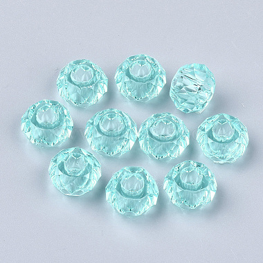 14mm PaleTurquoise Rondelle Resin Beads