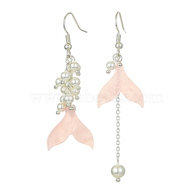 Pink Mermaid Shell Pearl Earrings
