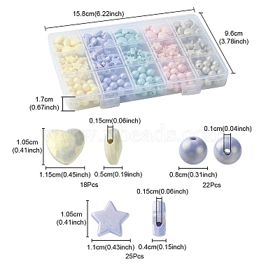 ensembles de perles acryliques opaques givrées peintes par pulvérisation(ACRP-YW0001-10)-4