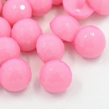 22L(14mm) Pink Half Round Acrylic 1-Hole Button