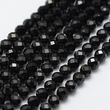 Chapelets de perles en spinelle noir naturel(G-E366-07-3mm)-2