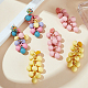 3 Pairs 3 Colors Candy Color Acrylic Cluster Dangle Stud Earrings(EJEW-FI0001-18)-7