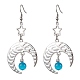 Antique Silver Alloy Star & Moon Dangle Earrings(EJEW-JE05637-05)-1