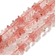 perles de verre de quartz cerise brins(G-G085-B08-02)-1