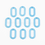 Imitation Jelly Acrylic Linking Rings, Quick Link Connectors, for Cable Chains Making, Unwelded, Oval, Medium Turquoise, 27x16.5x4.5mm, Inner Diameter: 18x7.5mm(OACR-T024-02-E05)