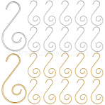 200Pcs 2 Colors Iron S-Hook Clasps, S-Shaped Wire Hook, for DIY Crafts, Hanging Jewelry, Key Chain, Tags, Platinum & Golden, 39.5x19x1mm, Hole: 8.5mm, 100pcs/color(FIND-SP0002-32)