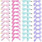 80Pcs 4 Colors Polyester Packaging Ribbon Bows, Gift Pull Bows, with Iron Wire Twist Ties, for DIY Gift Wrap Decoration, Wedding Candy Party Decoration, Butterfly, Mixed Color, 62x102x7mm, 20pcs/color(AJEW-GF0003-17)