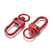 Baking Painted Alloy Swivel Clasps, Swivel Snap Hook, with Iron Findings, Red, 33.5x13x5mm, Hole: 6x9.5mm(PALLOY-TAC0011-45J)