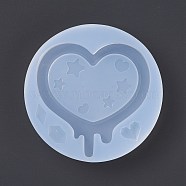 Heart Silicone Molds, Quicksand Molds, Resin Casting Molds, for UV Resin & Epoxy Resin Jewelry Making, White, 71x13mm(DIY-I086-05)
