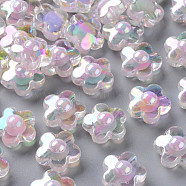 Transparent Acrylic Beads, Bead in Bead, AB Color, Flower, Plum, 16.5x17x9.5mm, Hole: 2.5mm, about 390pcs/500g(TACR-S152-09B-09)