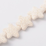 Star Synthetic Lava Rock Beads Strands, Dyed, White, 25x26x7mm, Hole: 1mm, about 18pcs/strand, 16.5 inch(G-N0099-11)
