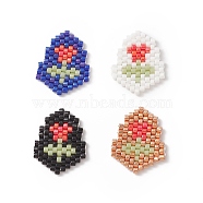 Handmade Japanese Seed Beads, Loom Pattern, Arrows with Rose, Mixed Color, 18x15x1.5mm(SEED-CP00016)
