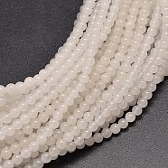 Natural White Jade Round Bead Strands, 10mm, Hole: 1mm, about 37pcs/strand, 14.8 inch(G-G735-08-10mm)