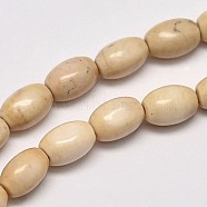 Oval Natural Magnesite Beads Strands, Creamy White, 7x5mm, Hole: 1mm, about 61pcs/strand, 15.7 inch(G-M138-40)