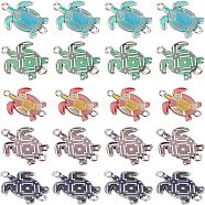 Nbeads 40Pcs Alloy Links Connectors, with Enamel, Platinum, Tortoise, Random Single Color or Random Mixed Color, 24x18x2mm, Hole: 1.5~1.8mm(FIND-NB0001-88)