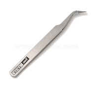 Iron Beading Tweezers, Platinum, Gray, 115x9x5mm(TOOL-D008-1)