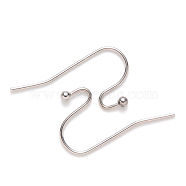 304 Stainless Steel Earring Hooks, Ear Wire, Stainless Steel Color, 11x21mm, Pin: 0.7mm(X-STAS-S111-005)