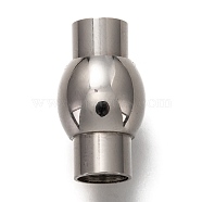 304 Stainless Steel Magnetic Clasps with Glue-in Ends, Column, Stainless Steel Color, 18x11mm, Hole: 6mm(STAS-L254-001A-P)
