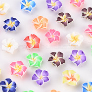 Handmade Polymer Clay 3D Flower Plumeria Beads, Mixed Color, 12x8mm, Hole: 2mm(X-CLAY-Q192-12mm-M)