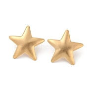 Light Gold 304 Stainless Steel Stud Earrings, Star, 28x29mm(EJEW-K257-03B-KCG)