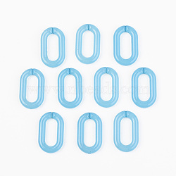 Imitation Jelly Acrylic Linking Rings, Quick Link Connectors, for Cable Chains Making, Unwelded, Oval, Medium Turquoise, 27x16.5x4.5mm, Inner Diameter: 18x7.5mm(OACR-T024-02-E05)