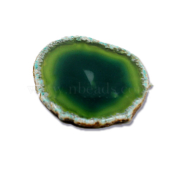 Dyed Natural Agate Slice Cup Mats, Heat Resistant Pot Mats, for Home Kitchen, Polygon, Dark Green, 60~80mm(DJEW-PW0012-131D)