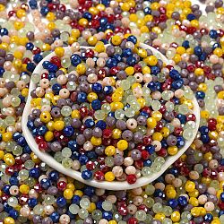 Glass Beads, Faceted, Rondelle, Mixed Color, 4x3mm, Hole: 0.4mm, about 820pcs/60g(EGLA-A034-SM4mm-31)