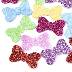 Non Woven Fabric Costume Accessories, with Glitter Powder, Bowknot, Mixed Color, 11.5x18x1mm(X-FIND-T038-04)
