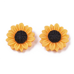 Resin Cabochons, Sunflower, Dark Orange, 19x6mm(X-CRES-T010-57A)