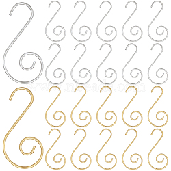200Pcs 2 Colors Iron S-Hook Clasps, S-Shaped Wire Hook, for DIY Crafts, Hanging Jewelry, Key Chain, Tags, Platinum & Golden, 39.5x19x1mm, Hole: 8.5mm, 100pcs/color(FIND-SP0002-32)
