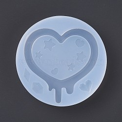 Heart Silicone Molds, Quicksand Molds, Resin Casting Molds, for UV Resin & Epoxy Resin Jewelry Making, White, 71x13mm(DIY-I086-05)