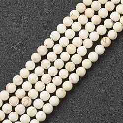 Nrtutal Magnesite Beads Strands, Round, 6mm, Hole: 0.8mm, about 64pcs/strand, 15.16 inch(38.5cm)(G-L575-01B)